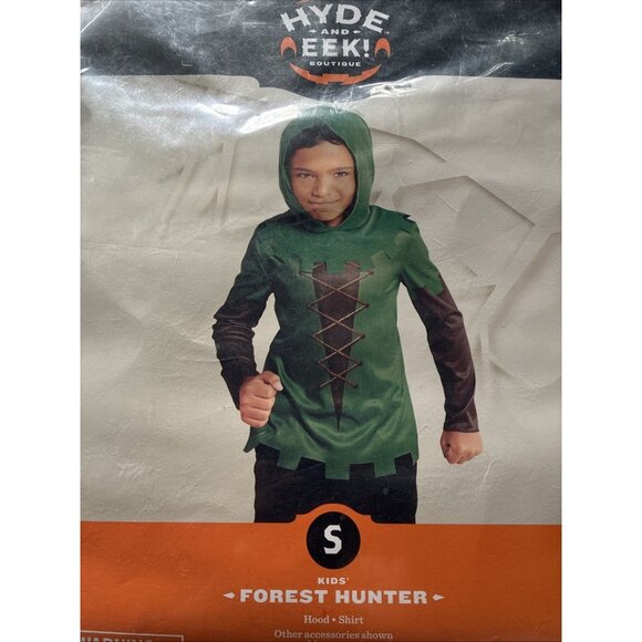 Target Hyde and Eek Forest Hunter Costume Boys Size S Green Hooded Outfit - Picture 1 of 5